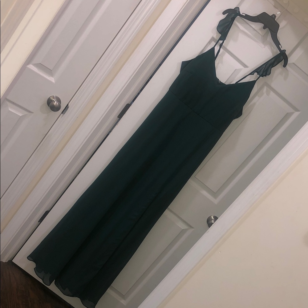 Birdy Grey Hunter Green Halter Maxi Dress